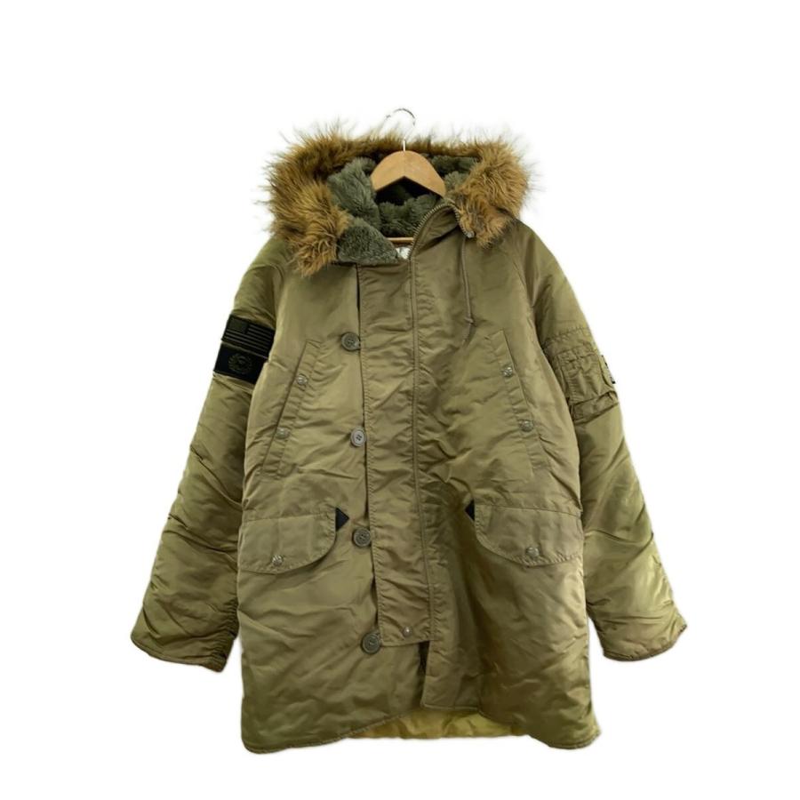 ALPHA INDUSTRIES◇N-3B/フライトジャケット/S/ポリエステル/GRY/無地
