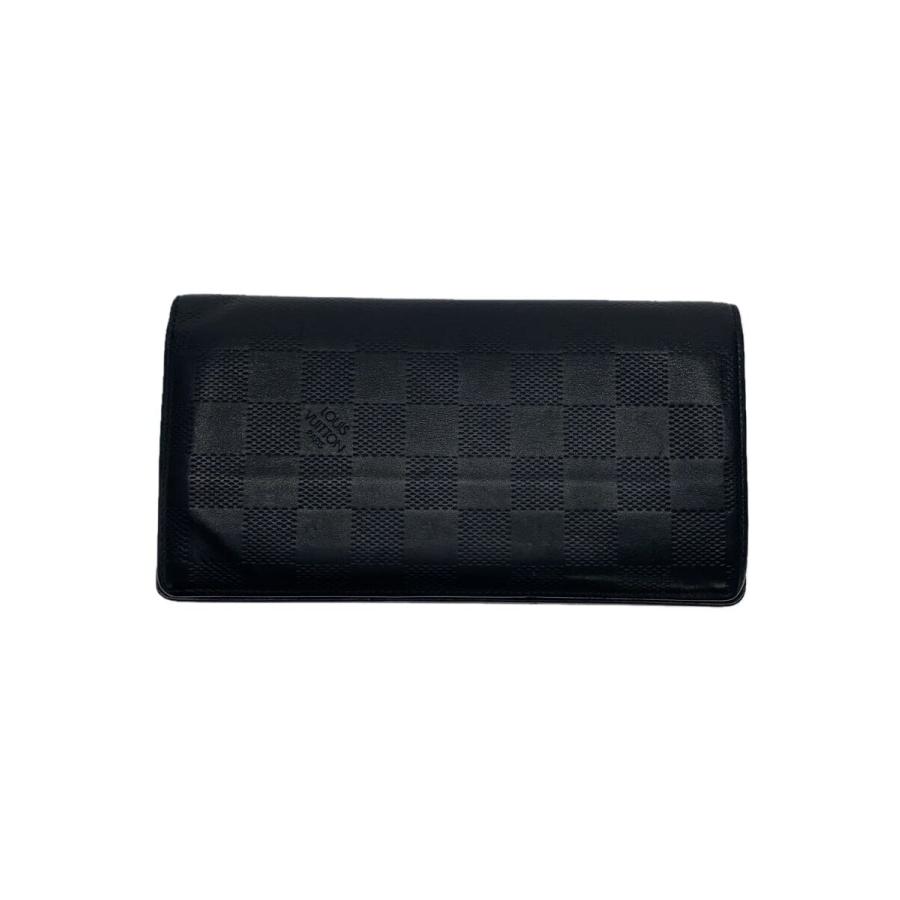 LOUIS VUITTON◇ポルト・フォイユ・ブラザ_ダミエ・アンフィニ_BLK