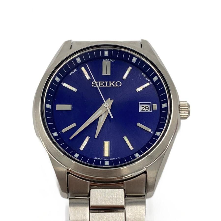 7b72-0ac0 SEIKO 動作品　時計 SEIKO◇ソーラー腕時計/アナログ/ステンレス/BLU/SLV/7B72-0AC0