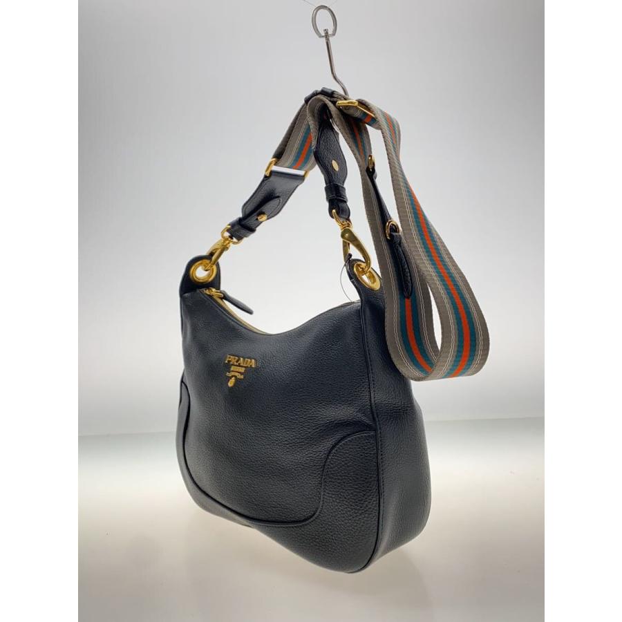 PRADA ショルダーバック PRADA◇ショルダーバッグ/レザー/BLK/無地/1BC052// : セカンド