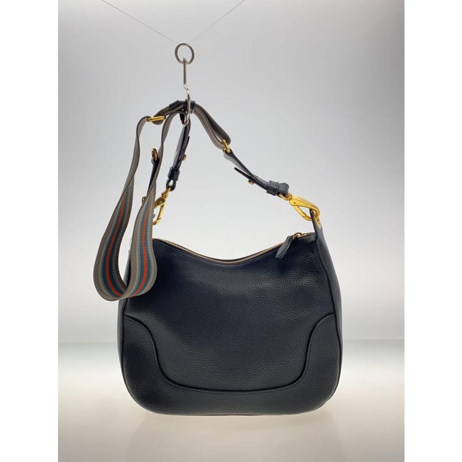 PRADA◇ショルダーバッグ/レザー/BLK/無地/1BC052// : セカンド