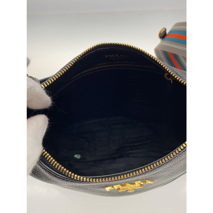 PRADA◇ショルダーバッグ/レザー/BLK/無地/1BC052// : セカンド