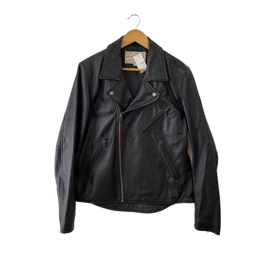 AVIREX◇ダブルライダースジャケット/L/羊革/BLK/6191073// : セカンド