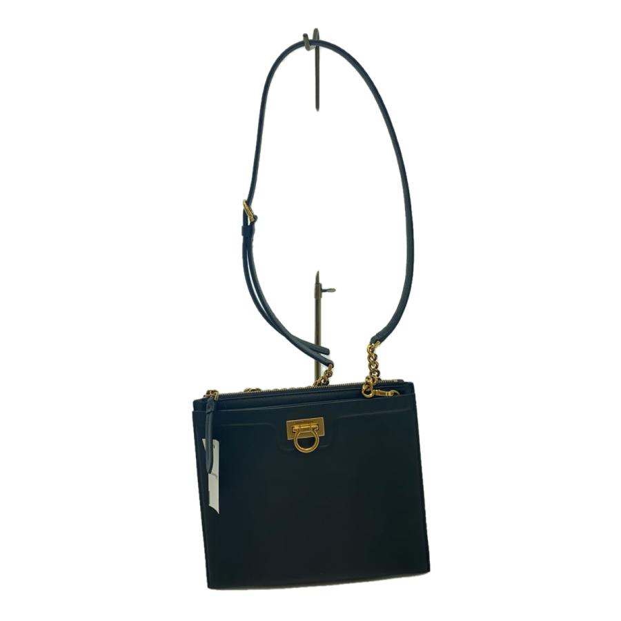 Salvatore Ferragamo ガンチーニ ショルダーバッグ Salvatore Ferragamo◇ガンチーニ/ショルダーバッグ/レザー/BLK/21