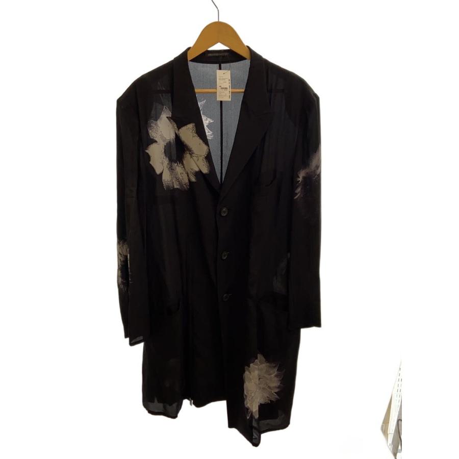 yohji yamamoto POUR HOMME◇25SS/WHITE FLOWER PRINT SLIT JACKET/2