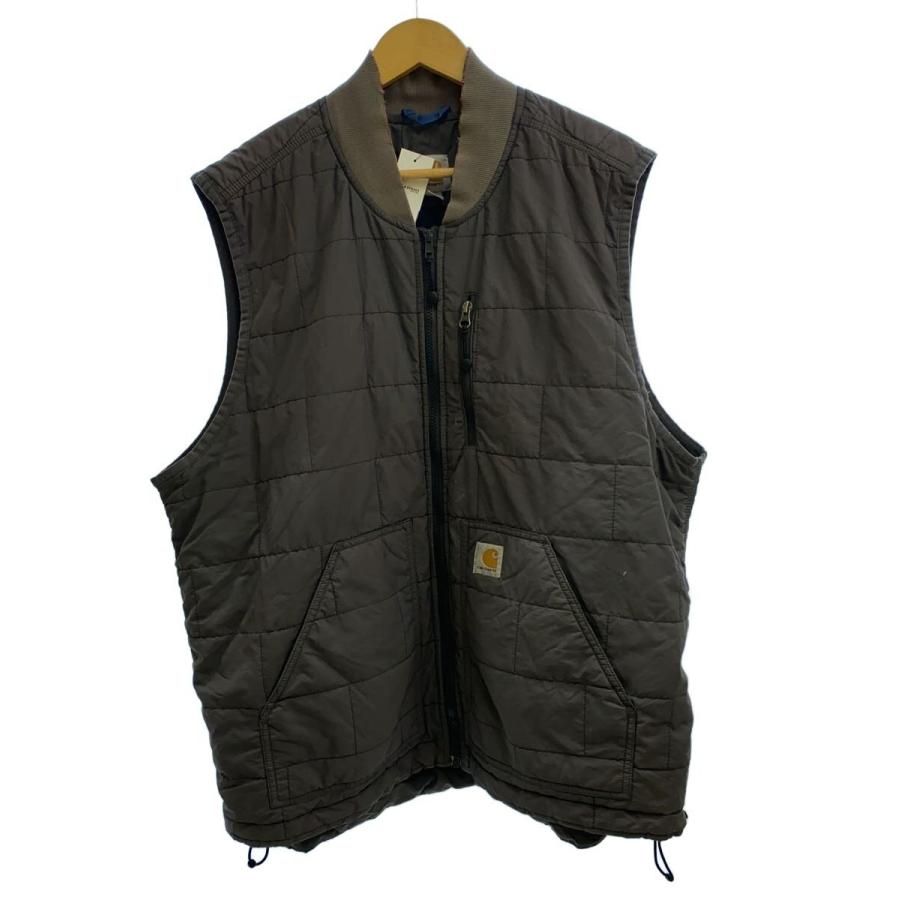 Carhartt◇キルティングベスト/XXL/ポリエステル/GRY : セカンド