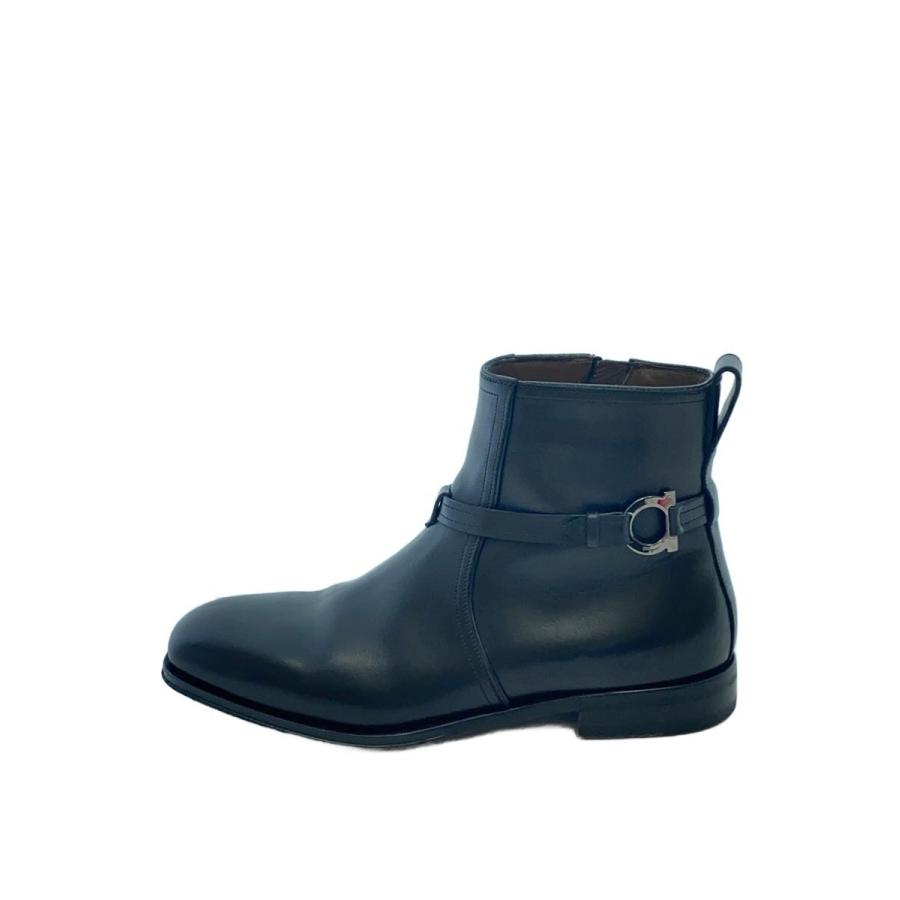 Salvatore Ferragamo◇ガンチーニジョッパーブーツ/ブーツ/UK8/BLK