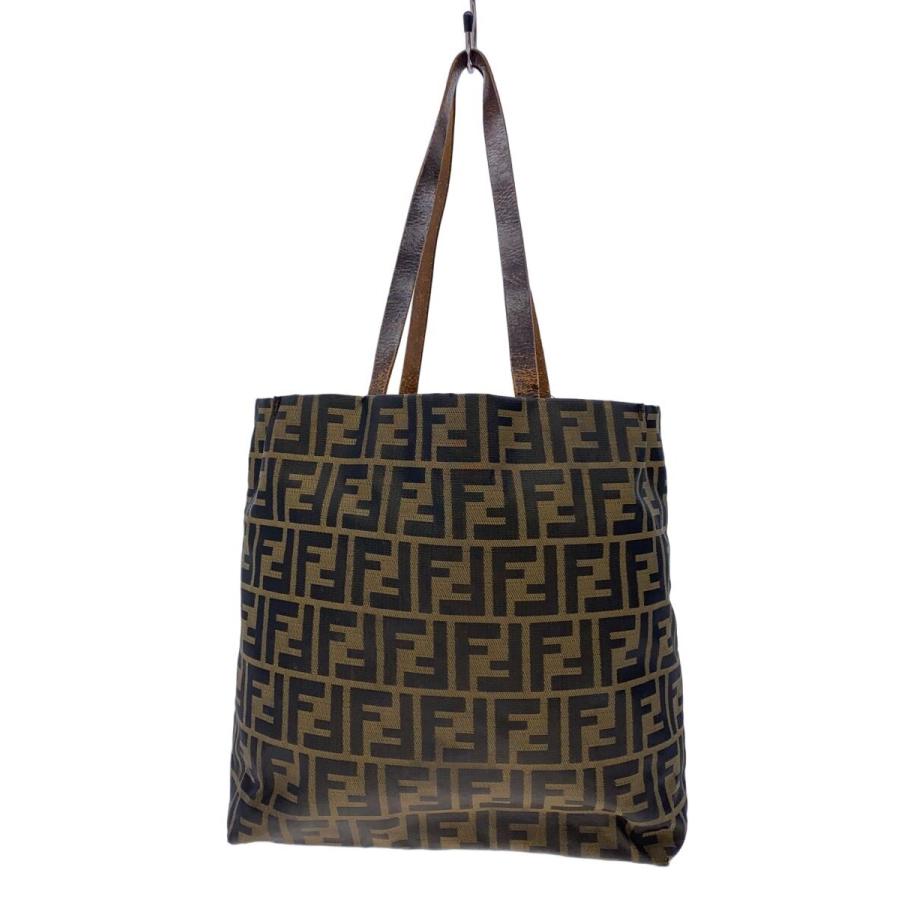 FENDI◇トートバッグ/キャンバス/BRW/総柄/ズッカ柄 : セカンド