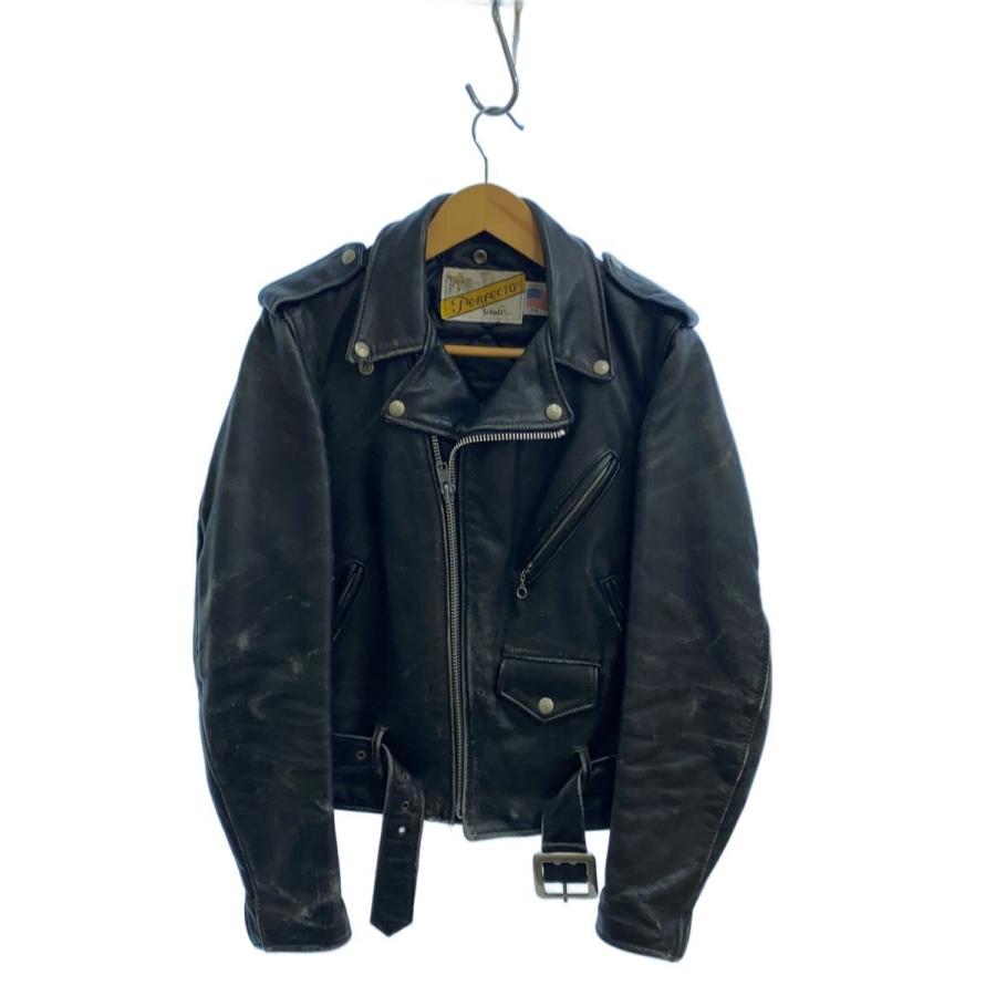 Schott◇80-90s/バイカータグ後期/ダブルライダースジャケット/34