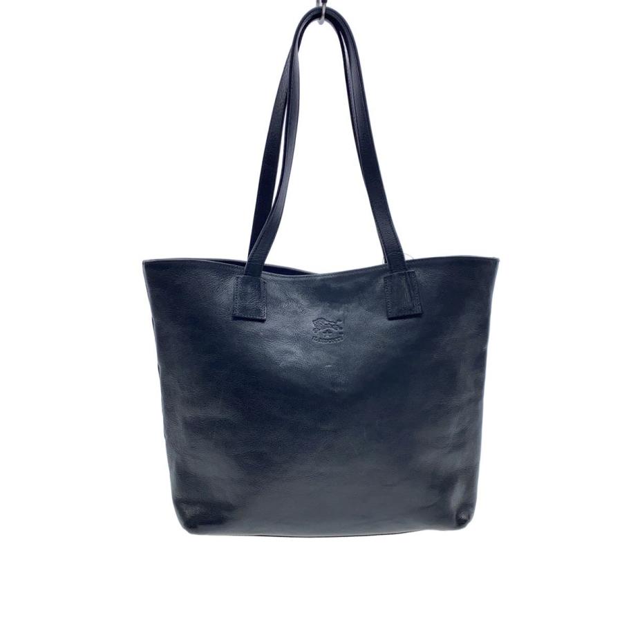 イルビゾンテ　ヌメ革　トートバッグ IL BISONTE◇ヌメ革トート/トートバッグ/レザー/BLK : セカンド