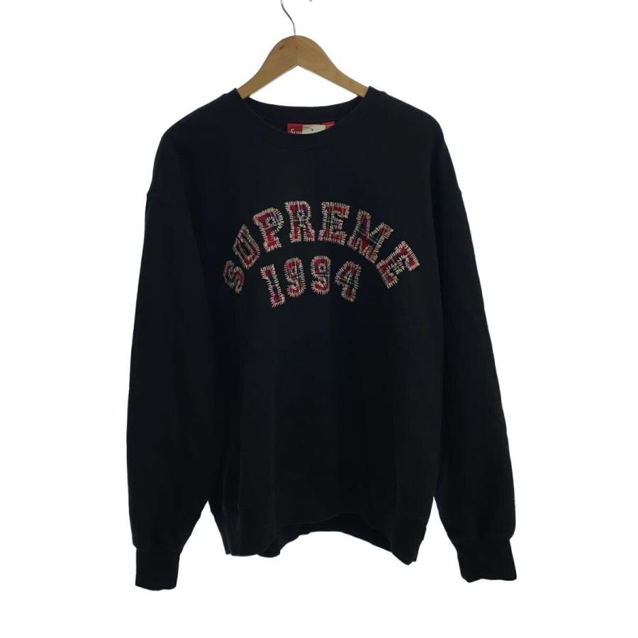 Supreme◇Plaid Arc Crewneck/スウェット/L/コットン/BLK// : セカンド