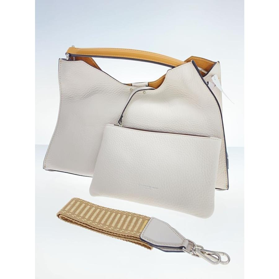 GIANNI CHIARINI◇Aurora leather tote bag/ハンドバッグ/レザー/WHT 