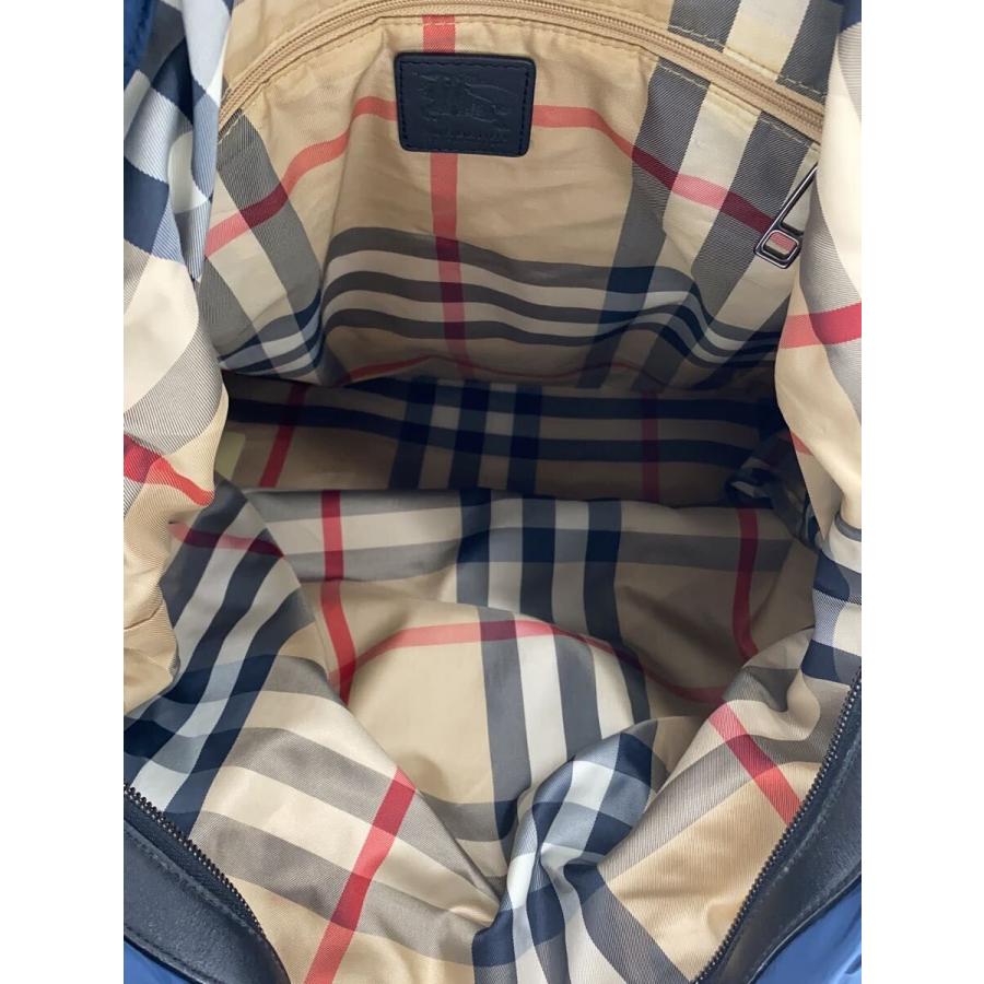 BURBERRY・ バーバリー・ ハンドバッグ・やや傷や汚れシミや使用感あり BURBERRY◇シミ有/使用感有/持ち手剥がれ有/トートバッグ/--/BLU