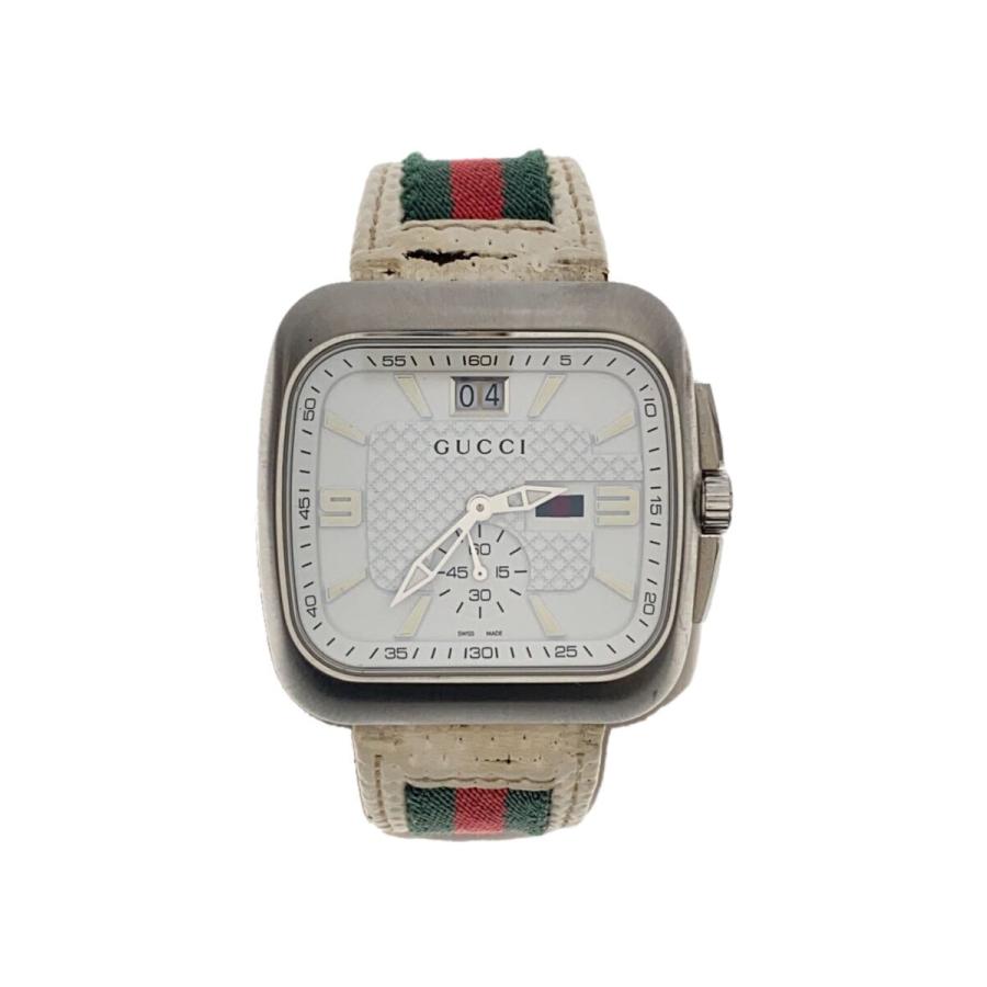 GUCCI◇GUCCI グッチ クォーツ腕時計/アナログ/WHT/WHT/SS/131.3