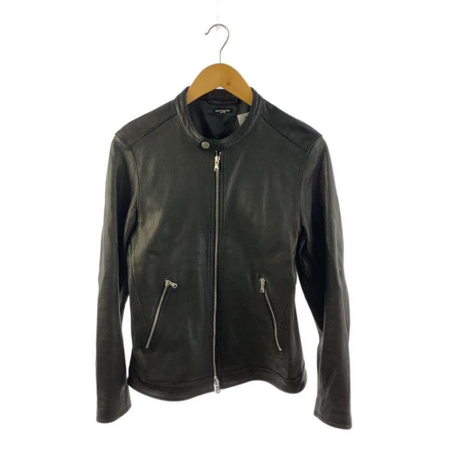 フリークスストアシングルライダースジャケットLサイズ、やぎ革 FREAK'S STORE◇シングルライダースジャケット/M/山羊革/BLK/163-1507