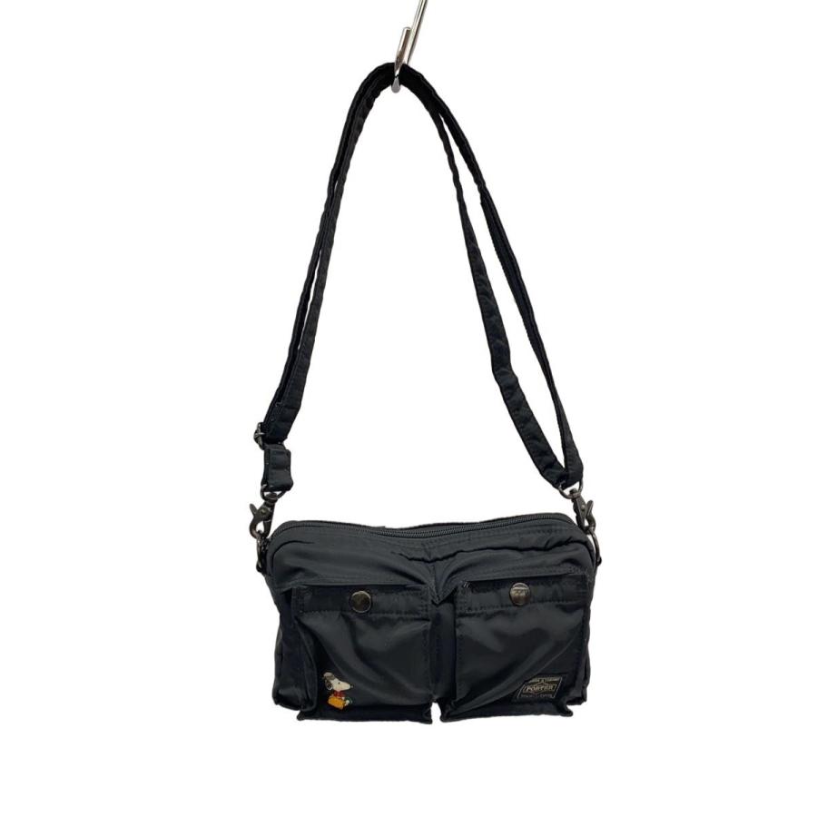 PORTER◇×SNOOPY/JOE PORTER/タンカー/ショルダーバッグ/ナイロン/BLK