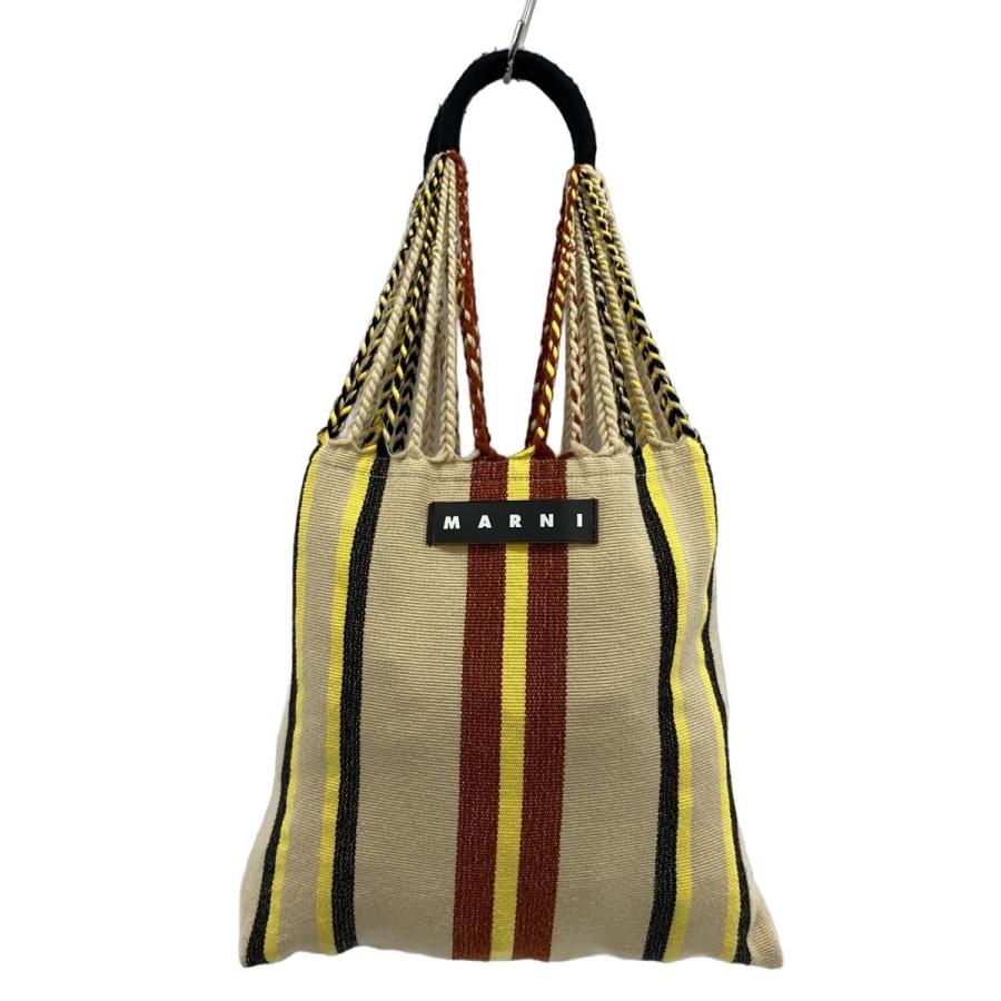 MARNI◇HAMMOCK BAG/トートバッグ/--/BEG/ストライプ/SHMH0009AD