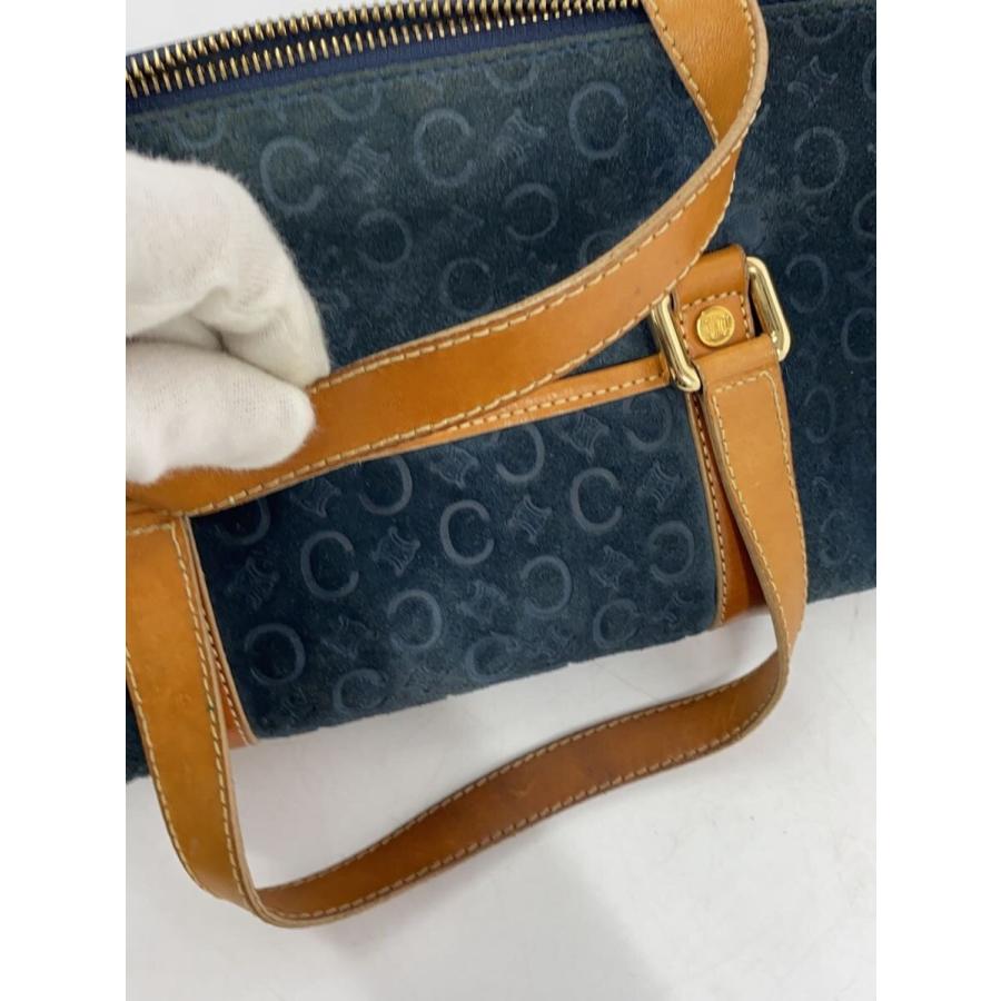 【希少】CELINE Cマカダム 総柄 ミニボストンバッグスエード×レザー 黒 レディース 【希少】CELINE Cマカダム 総柄 ミニボストンバッグ