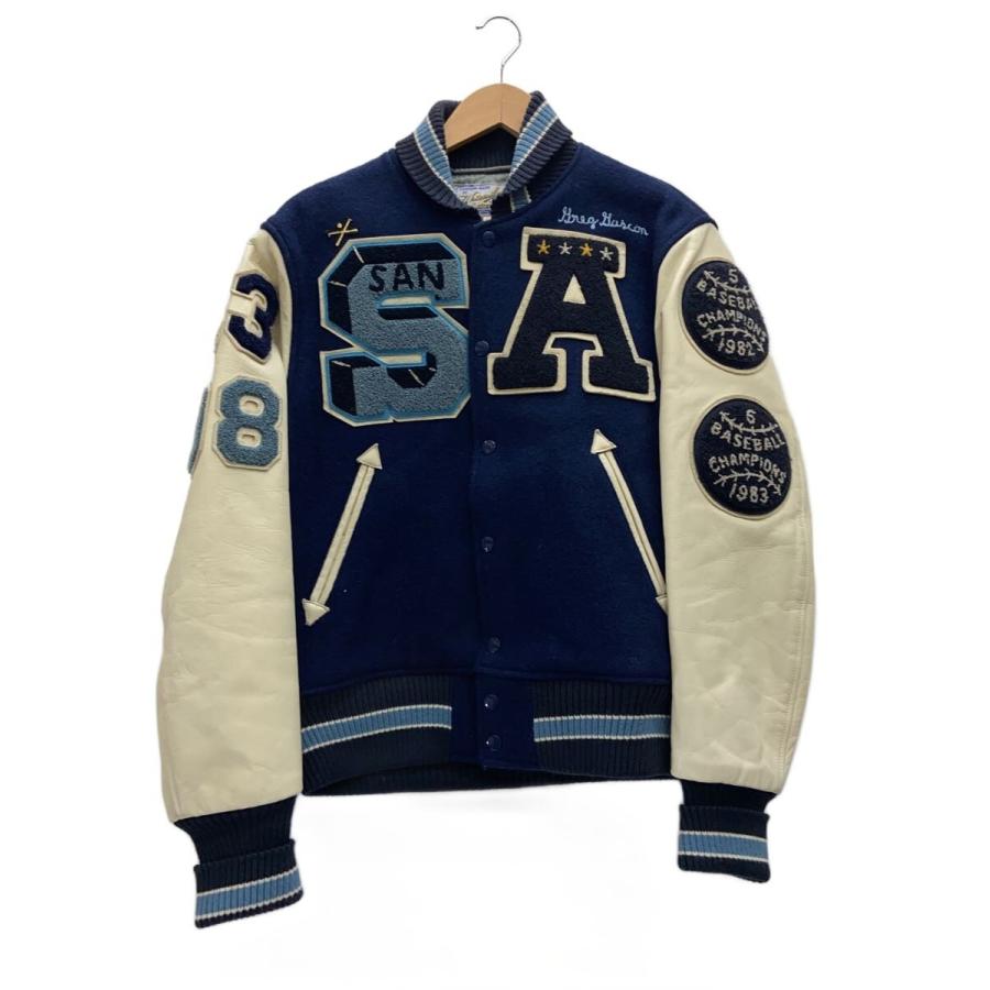Whitesville Letterman スタジャン 38サイズ Whitesville◇Letterman/スタジャン/38/ウール/NVY : セカンド