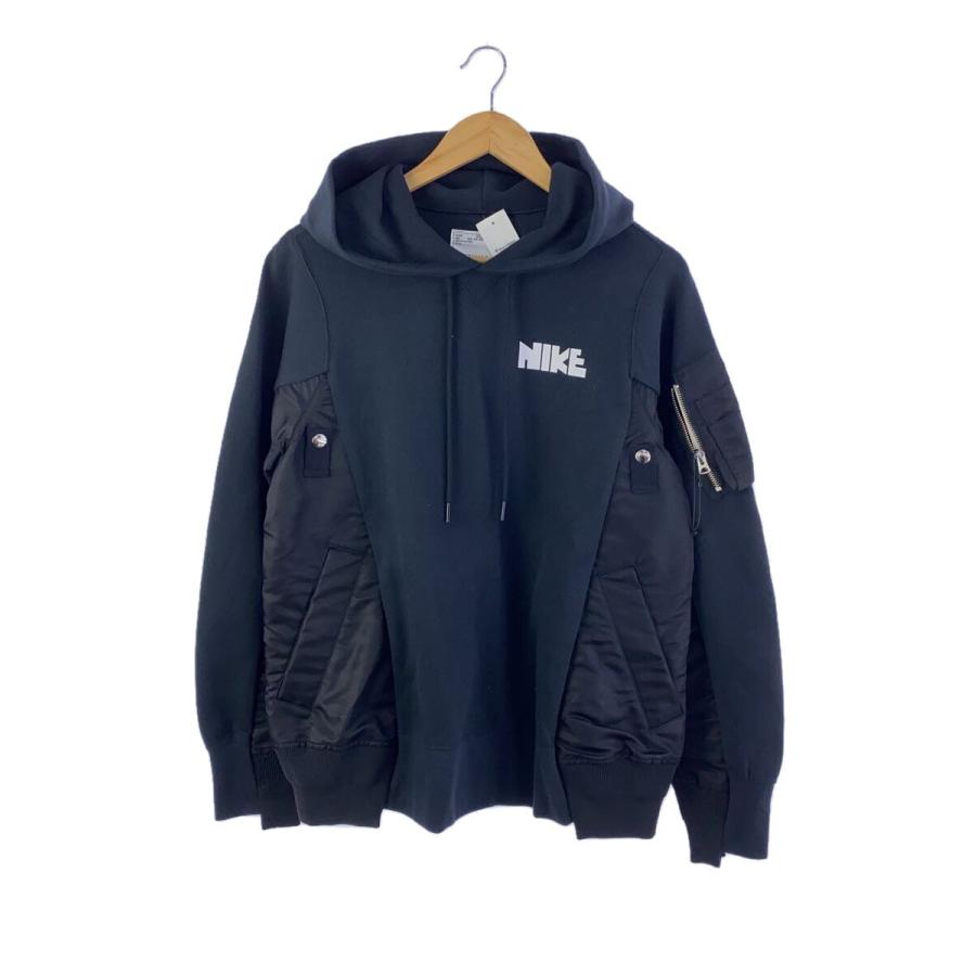 NIKE◇×SACAI/ドッキングパーカー/パーカー/XS/コットン/BLK/CW2419 