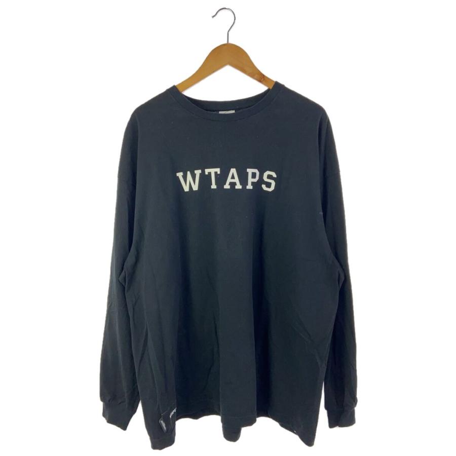 WTAPS◇COLLEGE / LS/長袖Tシャツ/--/コットン/BLK/232ATDT