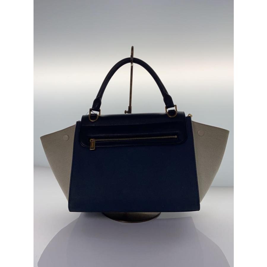 CELINE トラペーズ 2way ハンドバッグ CELINE◇トラペーズ/2WAY//ハンドバッグ/キャンバス/NVY/無地