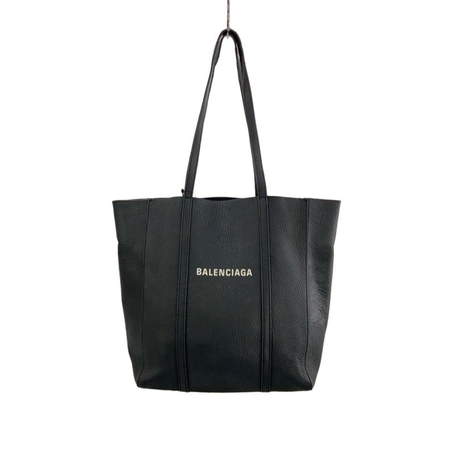 美品BALENCIAGAエブリトート ブラックレザー トートバッグXS BALENCIAGA◇エブリデイトートXS/トートバッグ/レザー/BLK/プリント