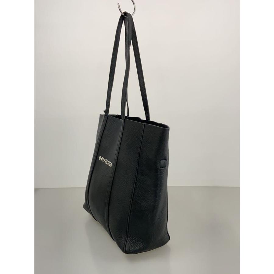 美品BALENCIAGAエブリトート ブラックレザー トートバッグXS BALENCIAGA◇エブリデイトートXS/トートバッグ/レザー/BLK/プリント