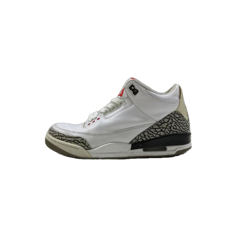 NIKE◇AIR JORDAN 3 RETRO/エアジョーダン 3 レトロ/26cm/WHT/PVC