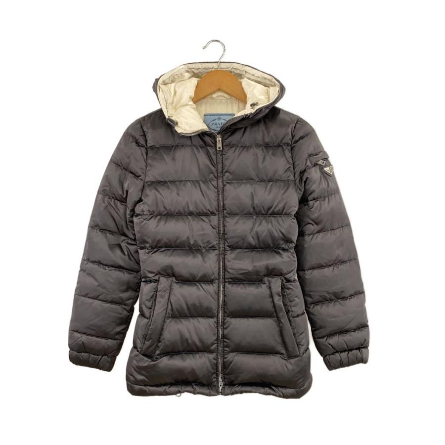 PRADA◇ロングダウンジャケット/36/ナイロン/GRY/28G060// : セカンド 