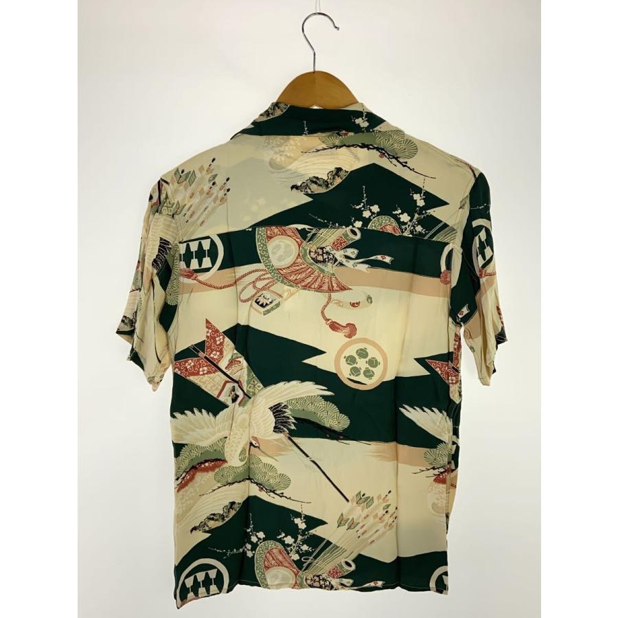 SUN SURF サンサーフ 半袖アロハシャツ L 鶴 エンジ 白 SUN SURF サンサーフ 半袖アロハシャツ L 鶴 エンジ 白