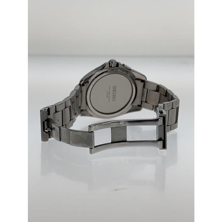 SEIKO / ソーラー腕時計/アナログ/ステンレス/BLK/SLV/7B24-0AT0 SEIKO◇ソーラー腕時計/アナログ/ステンレス/BLK/SLV/7B24-0AT0