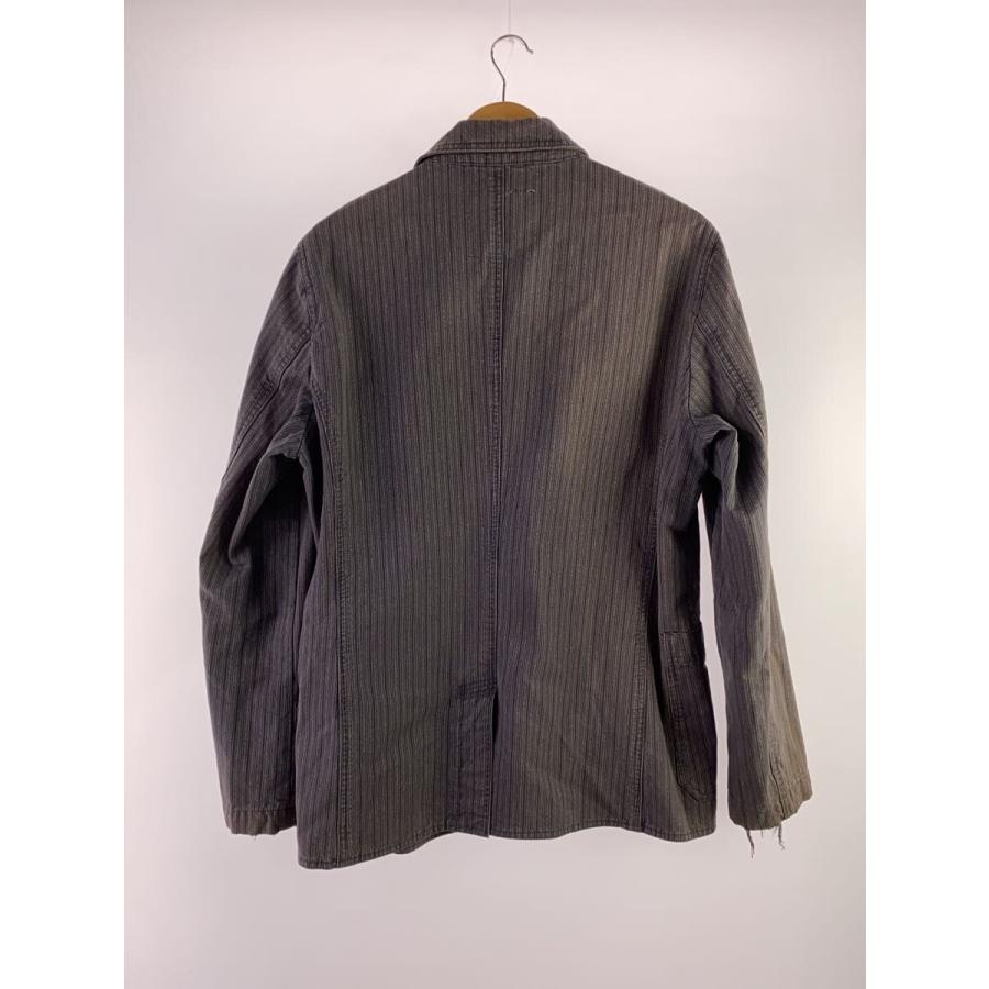 STUSSY◇ジャケット/--/コットン/GRY/ストライプ/ユーロワーク風/EURO 