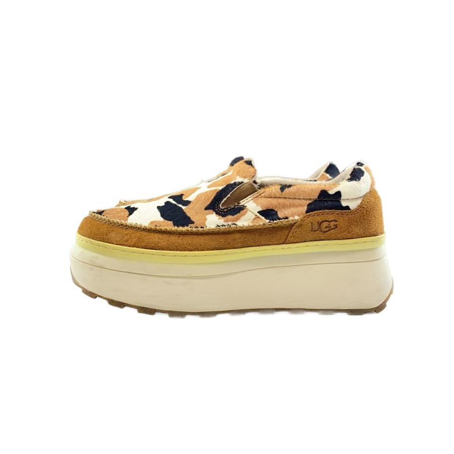 UGG australia◇ハラコ/厚底/ローカットスニーカー/24cm/BEG/レザー