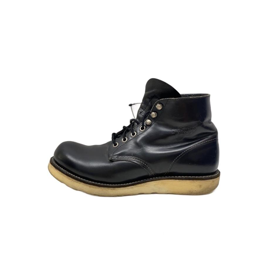 RED WING◇00s/USA製/6-inch Classic Round/ブーツ/US8/BLK/牛革/8165