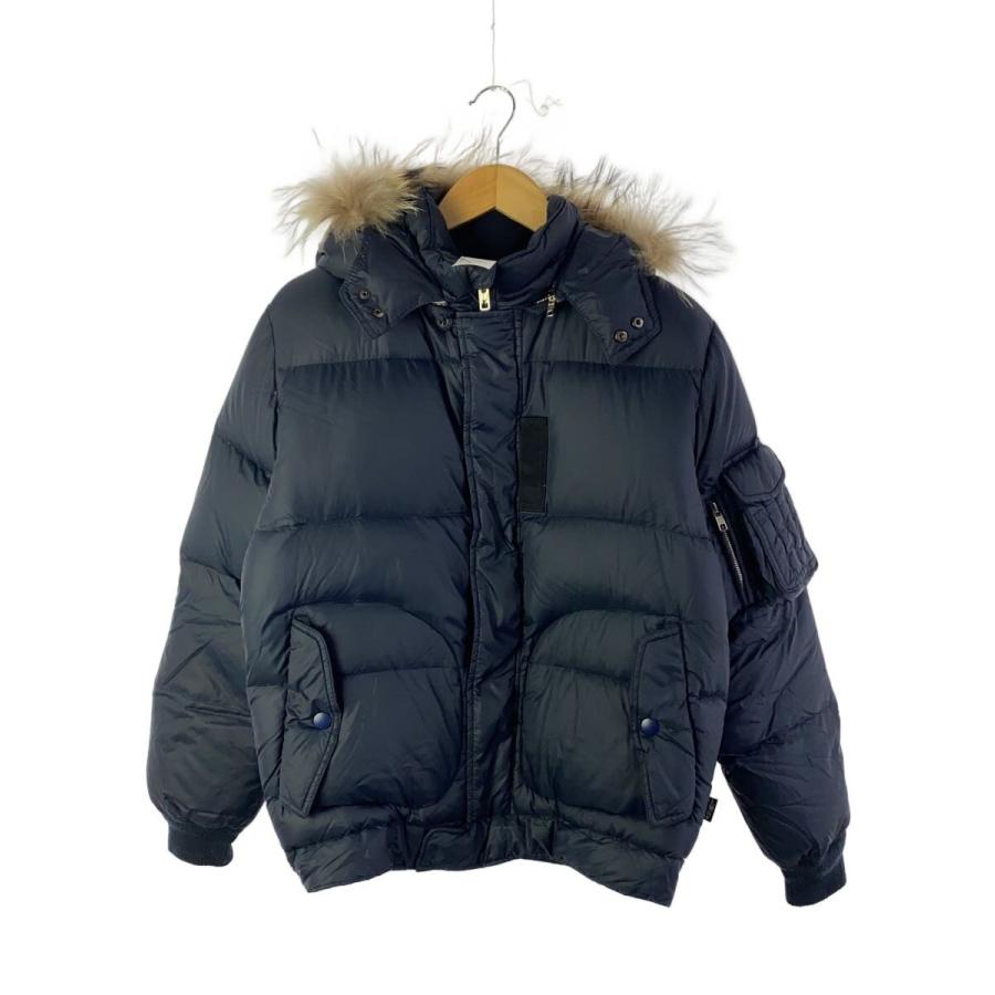 STUSSY◇00s/ファー付/ダウンジャケット/M/ナイロン/NVY : セカンド