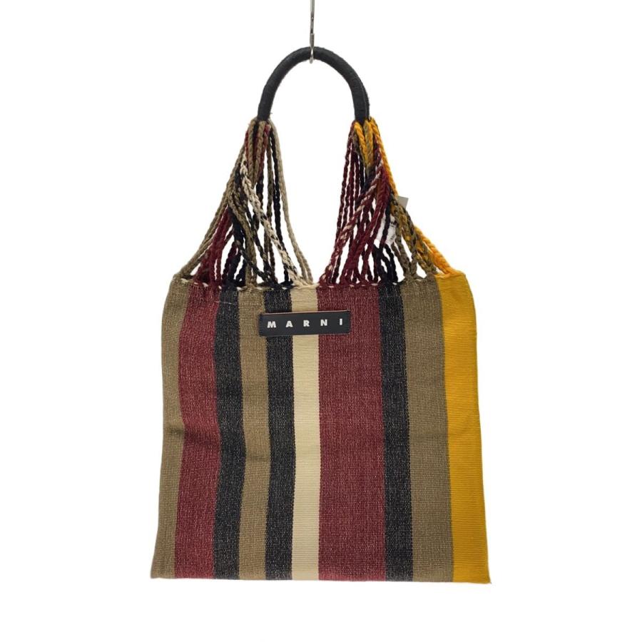 【美品】MARNI MARKETハンモックバッグ マルチストライプ トートバッグ MARNI◇ハンモックバッグ/コットン/マルチカラー/ストライプ