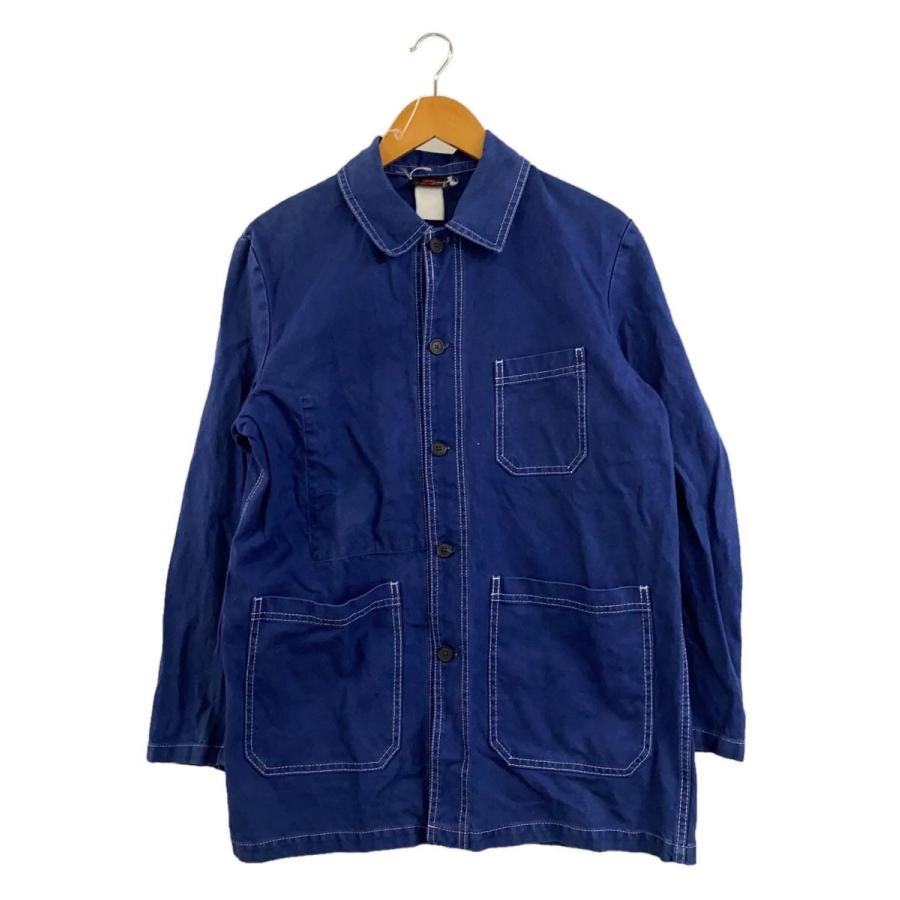 【VETRA】カバーオール フレンチワークジャケット ネイビー　ダブルポケット VETRA◇90s/フレンチワークジャケット/コットンツイル/--/--/NVY/無地