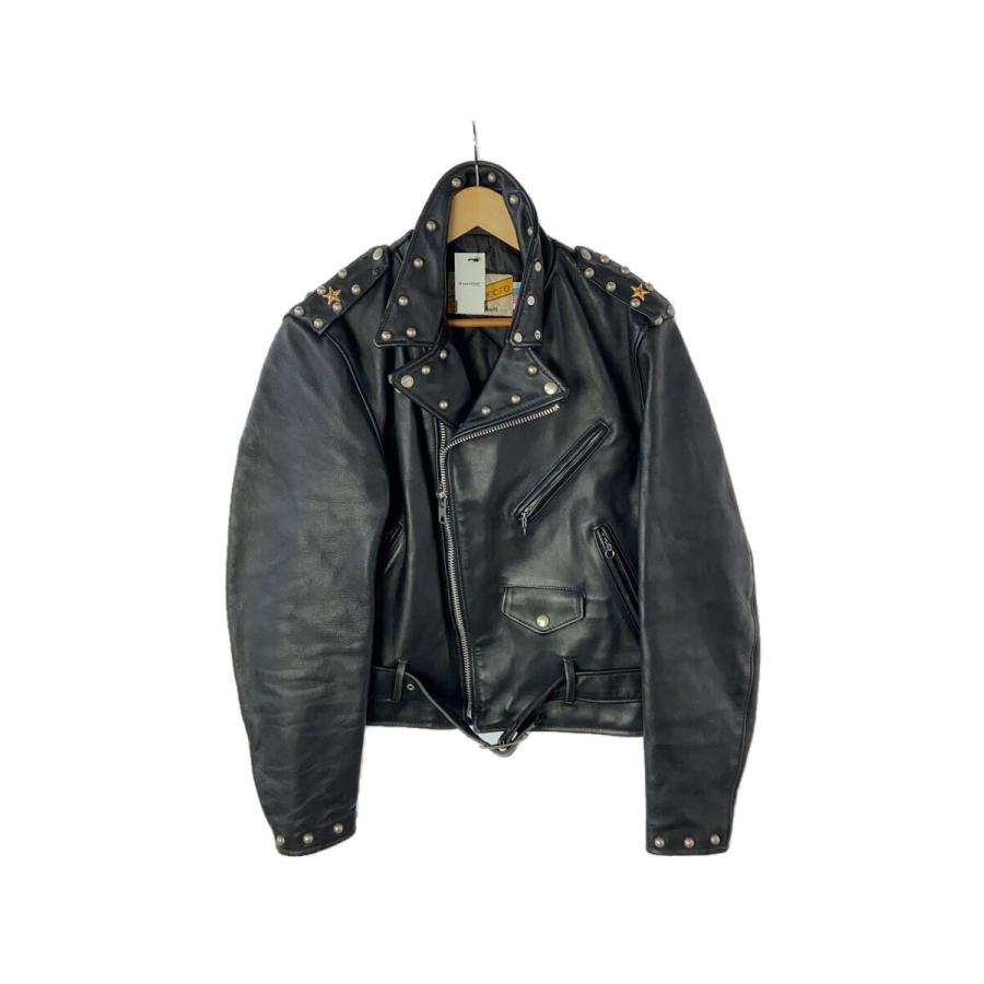 Schott◇80〜90s/613/ONESTAR/ダブルライダースジャケット/40/牛革/BLK