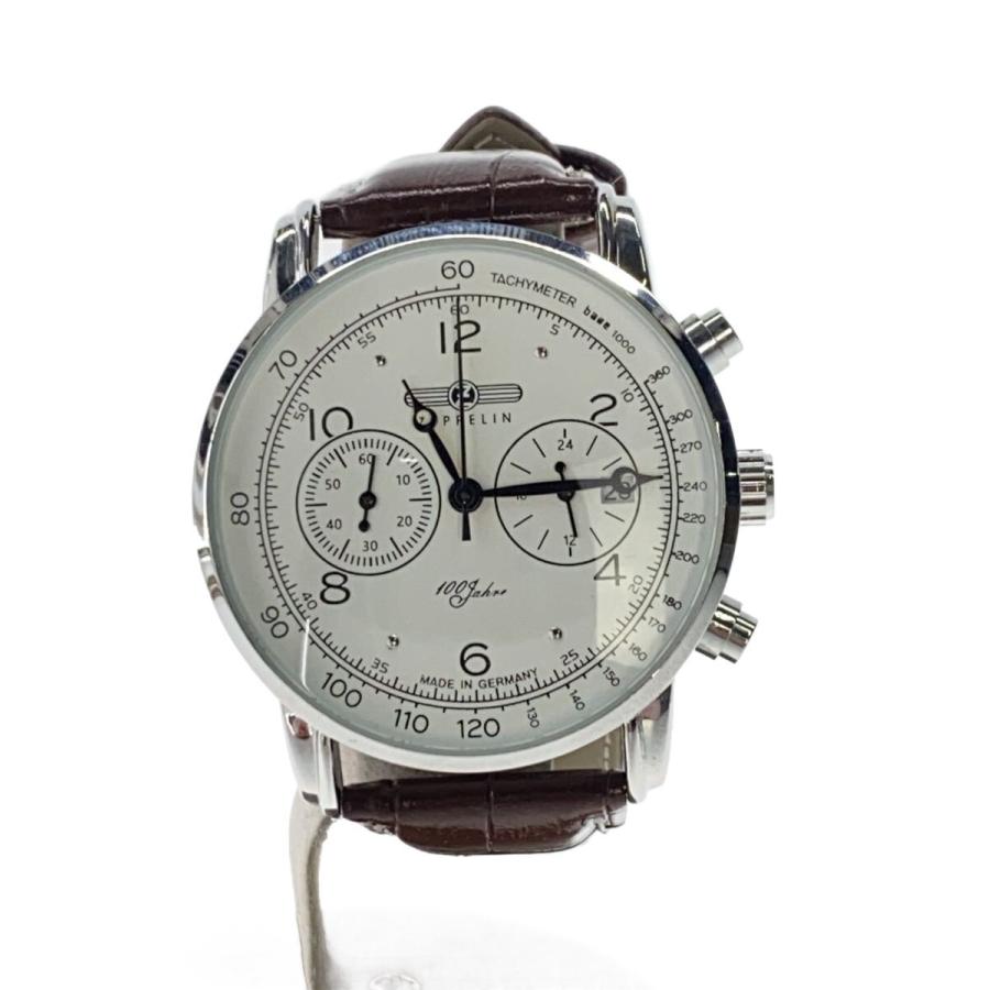 ZEPPELIN◇クロノグラフ腕時計/アナログ/レザー/BRW/7580−2・07140