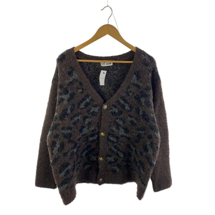 TTT_MSW◇カーディガン(厚手)/L/アクリル/BRW/総柄/2022AW : セカンド