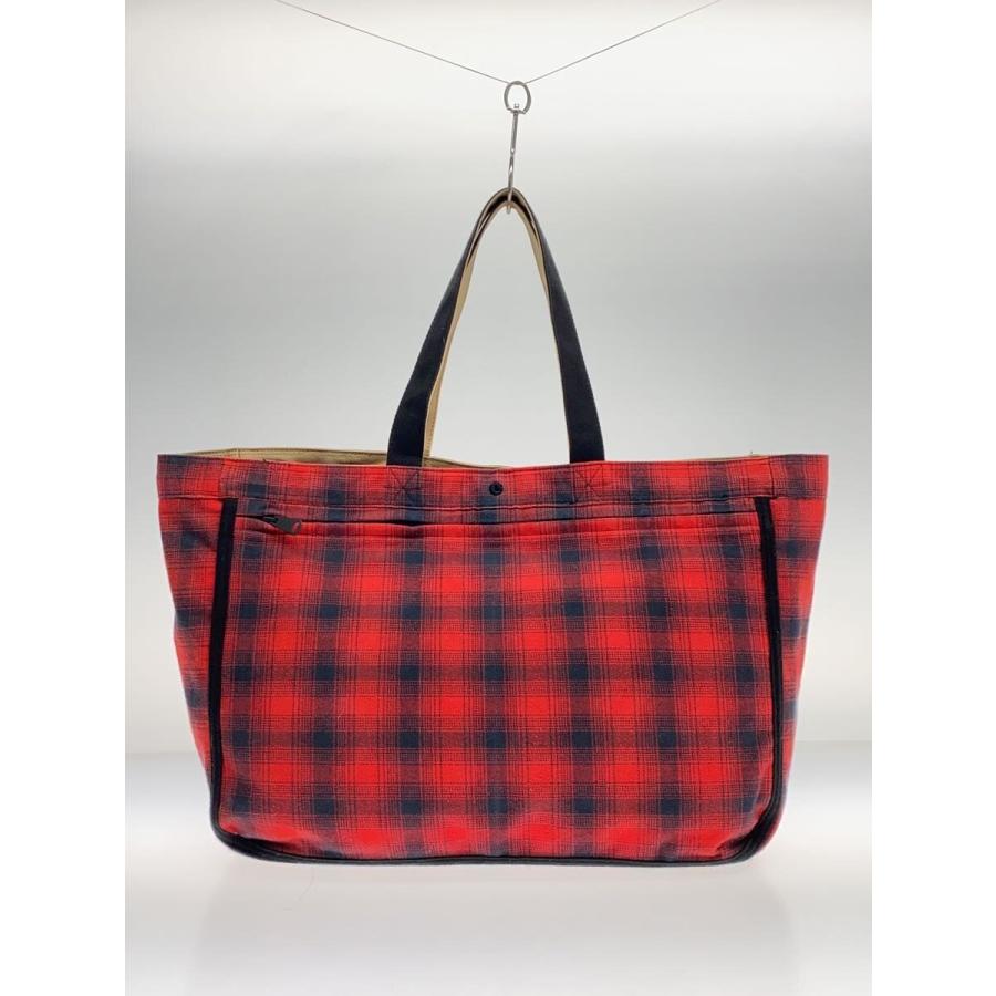 メンズファッション PORTER◇リバーシブルトートバッグ/ウール/RED 
