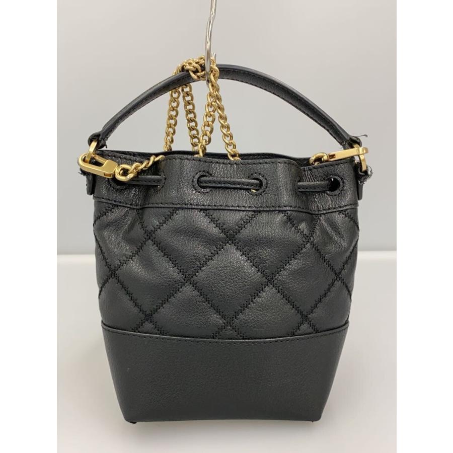 極美品トリーバーチ 2WAYショルダーバッグ ウィラ ミニバケットバッグ TORY BURCH◇ウィラ ミニ バケットバッグ/ショルダーバッグ/レザー/BLK