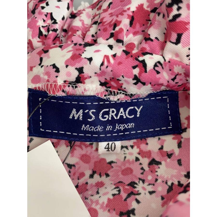 M'S GRACY◇長袖ブラウス/40/ポリエステル/PNK/花柄/PM-210504