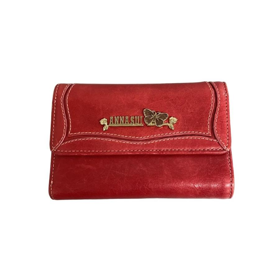 ANNA SUI◇2つ折り財布/レザー/PNK/レディース : セカンドストリート