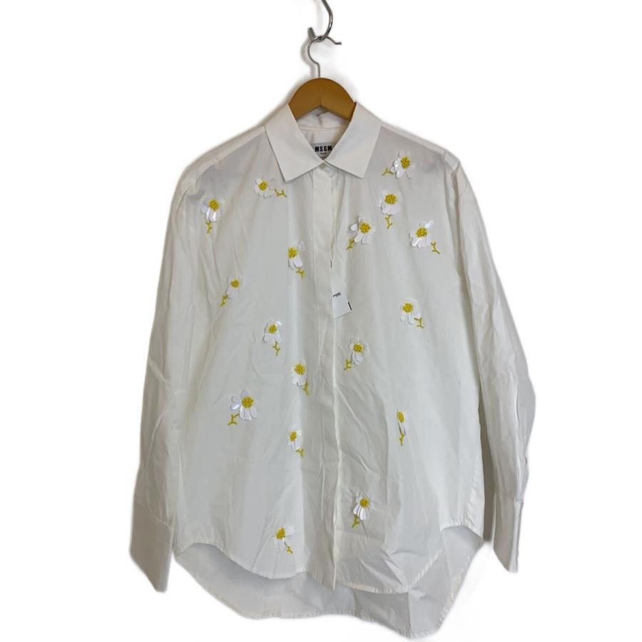 レディース MSGM イタリア製 シルクシフォン 長袖ブラウス 38