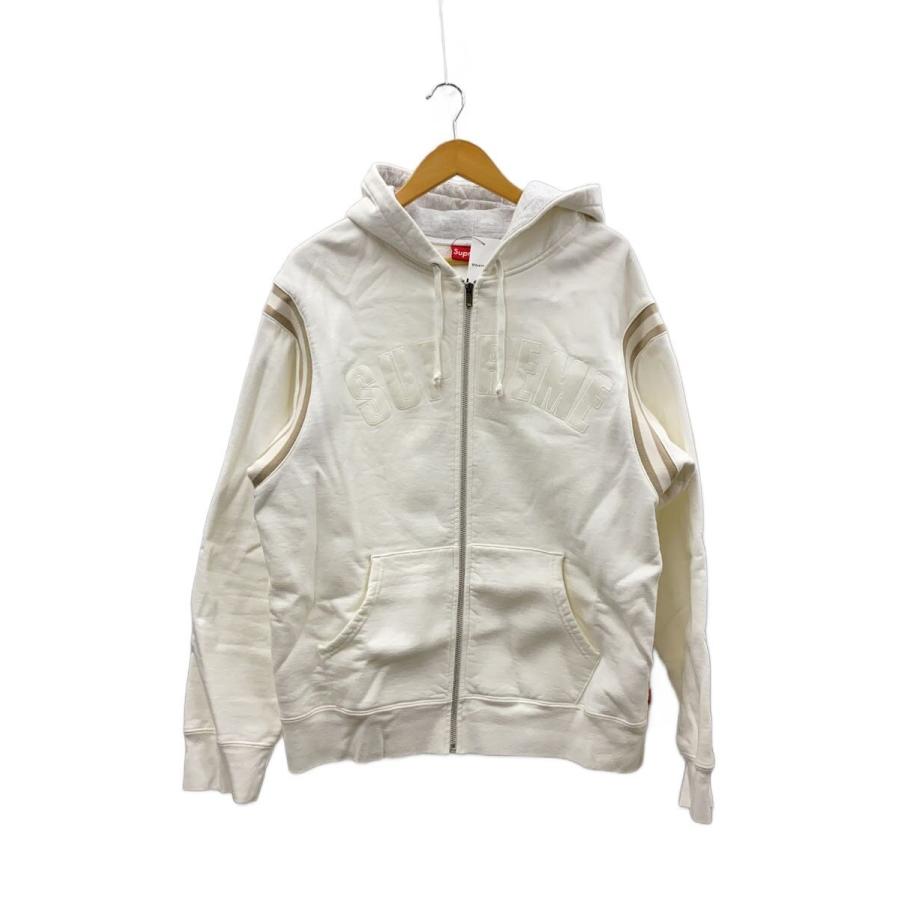 Supreme◇ジップパーカー/M/コットン/WHT/18SS/JET SLEEVE HOODED 