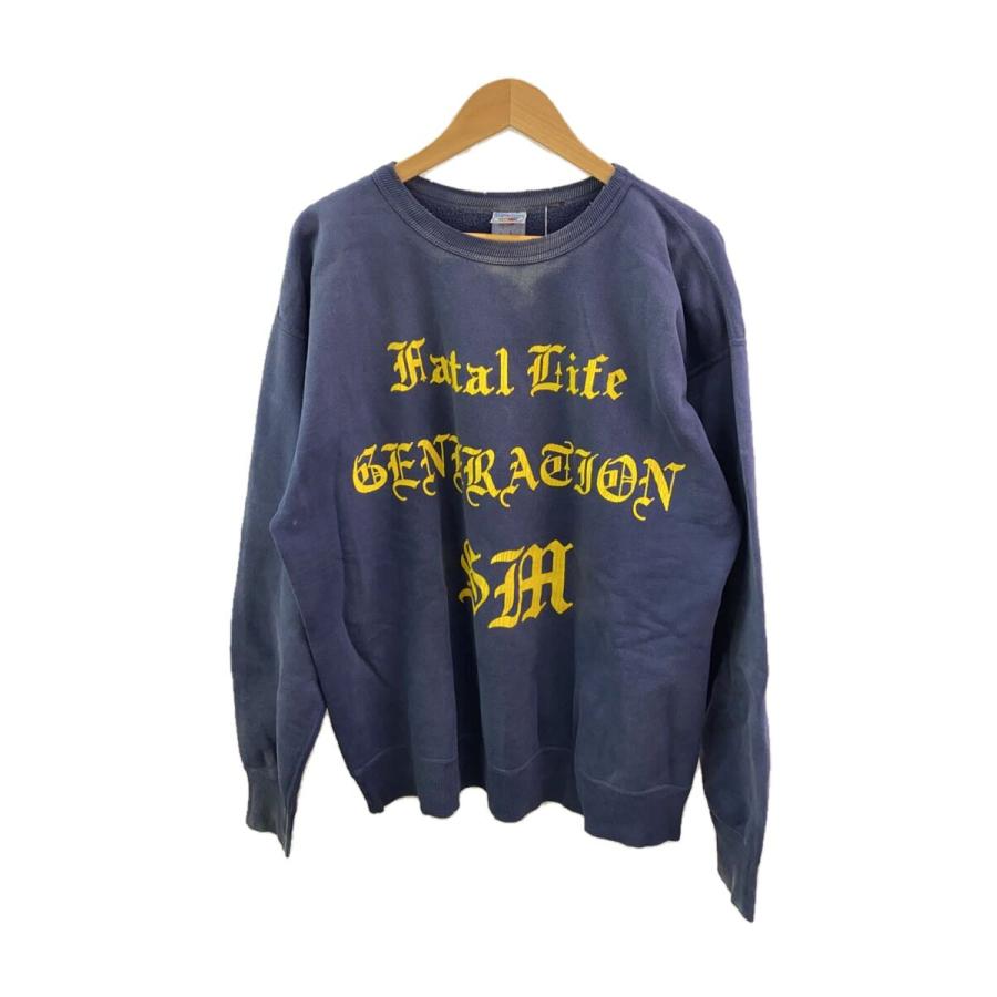 SAINT MICHAEL◇24SS/CRW SWEAT FATAL LIFE/スウェット/XL/コットン 