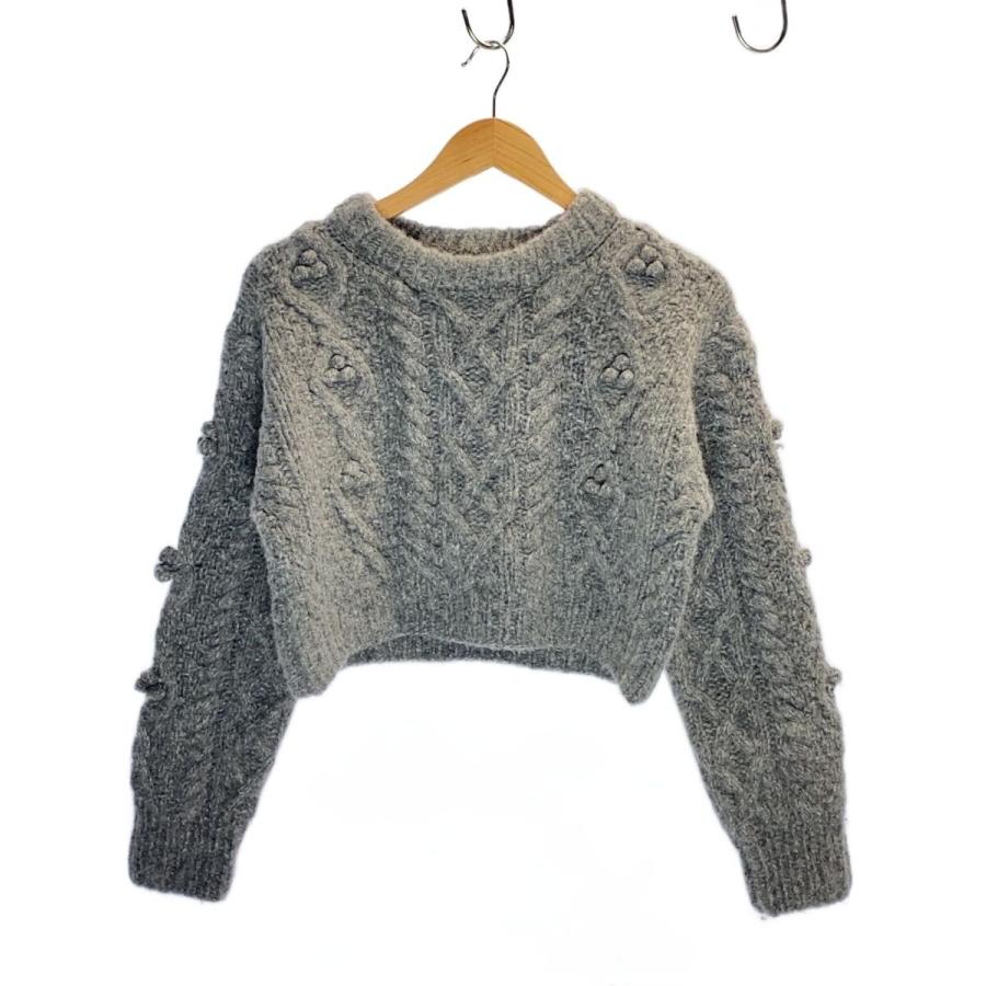 NKNIT◇bubble cable hand KNIT/ニット・セーター(厚手)/1/ウール/GRY