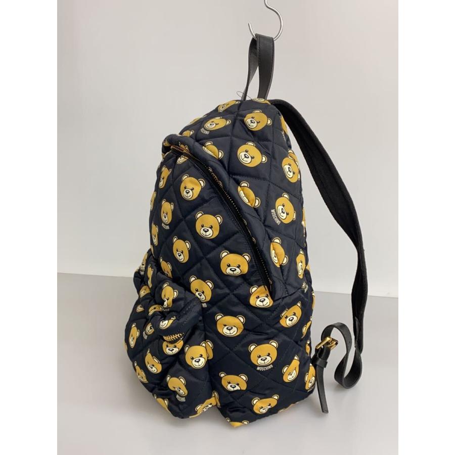 MOSCHINO◇15aw/キルティング/ベアー/クマ/リュック/PVC/BLK/総柄 